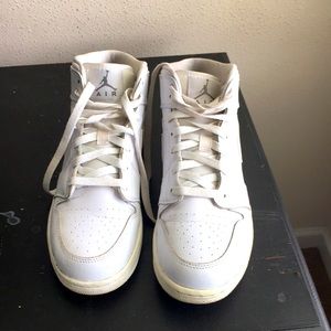 White Nike Air Jordan’s, like new condition